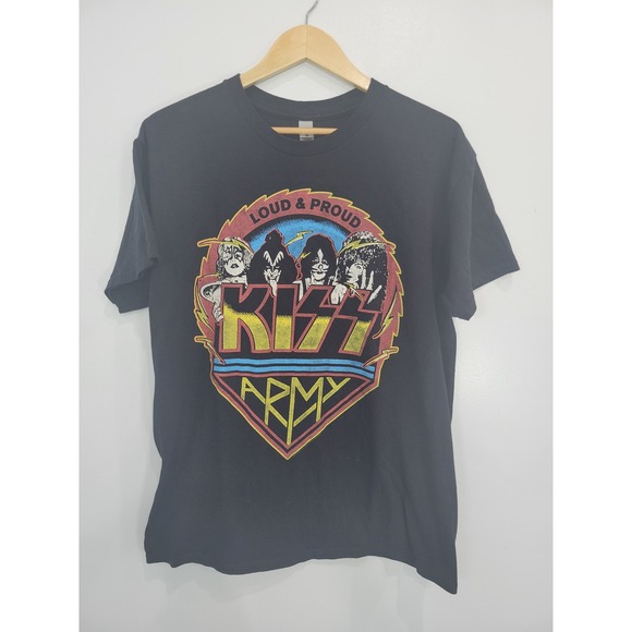 KISS Army Loud & Proud Band T-Shirt Graphic Tee Gildan Mens Large - Picture 1 of 6